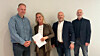 Jørn Larsen, leder Forsyningskjeden Konstel, Hilde Kristoffersen, Adm.dir Kesko, Thomas Jørgensen, Senior Key Account Manager Onninen og Terje Myhre, konsernsjef Konstel.