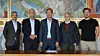 Gruppebildet viser f.v.: Pablo Barrera, konsernsjef i Haugaland Kraft, Sigurd Eikje, kommunedirektør i Tysvær kommune, Ole Bernt Thorbjørnsen, kommunedirektør i Haugesund kommune, Yngve Folven Bergesen, kommunedirektør i Vindafjord kommune og Jon Andreas Tveit, konstituert direktør i Haugaland Kraft Energi (Foto: Haugaland Kraft)