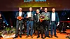 Her ser vi en stolt og glad gjeng fra Elteco sammen med adm.direktør i Elnett-Gruppen, John-Arne Eiken til venstre. Videre følger, Jostein Dalen, Inge Storli, og Are Solum alle fra Elotec AS. Foto Elnett Gruppen AS