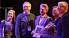 Fra venstre: Linda Ørstavik Öberg fra Huseierne, Morten Gulbrandsen, Frank Abelsen og Vegar Omholt fra Kongsberg Kommune og Tore Strandskog fra NHO Elektro. Foto: Foto: Linn Kise, EFO