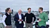 Fra venstre: Adrian Bergem (CFO, Sunday Power), Svein Olav Munkeby (konserndirektør i NTE), Jonas Ibsen Brynildsrud (CEO, Sunday Power) og Einar Sunde (styreleder, Sunday Power). Foto: Sunday Power