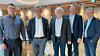 På bildet ser vi fra venstre, Ronny Øvrevik, divisjonsdirektør divisjon Kysten i Bravida Norge, Tore Bakke adm. dir. Bravida Norge, Magnus Thunestvedt, storkundeansvarlig i Thunestvedt-konsernet, Roy Sætre, adm. dir. Magnus M. Thunestvedt, og Stian Søhoel, direktør M&A og kommunikasjon Bravida Norge.