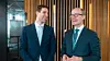 Klima- og miljøminister Andreas Bjelland Eriksen og administrerende direktør i Enova Nils Kristian Nakstad i Enova under besøk hos Enova i Trondheim i februar 2024. Foto Enova/Håkon Bjørngård Enova