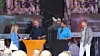 Bilde fra Helelektrisk-arrangementet under Arendalsuka. F.v: Ellen Høvik fra Circular Norway, Simen Lund Svindal fra Marstrand Elbåt, Erland Heum fra elbåtforeningen og Tor Krog fra Siemens. Foto: EFO