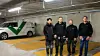 Fra venstre: Elektrolærling i GK Khanitin Westgård, elektriker og bas Fredrik Sørensen, elektriker Robin Markussen og prosjektleder Roar Rønning. Foto: GK.