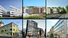 Øverst fra venstre: Forskningsparken Tromsø - bygg 4, Campus Kristiansund, Fagerlunden, Wasmuthgården, Stenersgata 1-3 og Øvre Vollgate 13