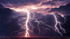 lightning in the city night