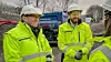 Klima- og miljøminister Espen Barth-Eide og næringsminister Jan Christian Vestre besøker nye Tøyenbadet som er under oppføring i Oslo. Foto: Klima- og miljødepartementet.