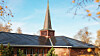 Solcelletak på kirke utført av Trondheim Elektro 40 kWp anlegg.